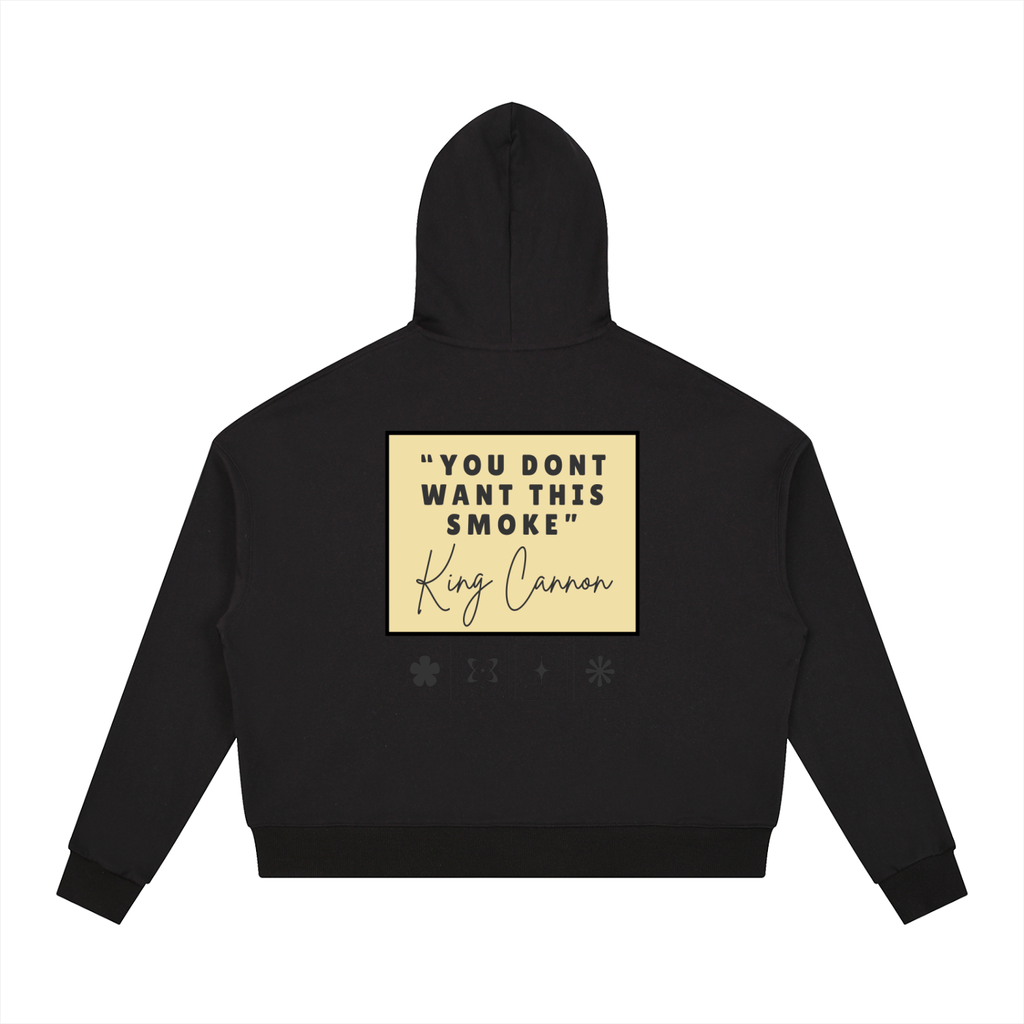 King Cannon "You Don't Want This Smoke" Contrast Drawstring Hoodie
