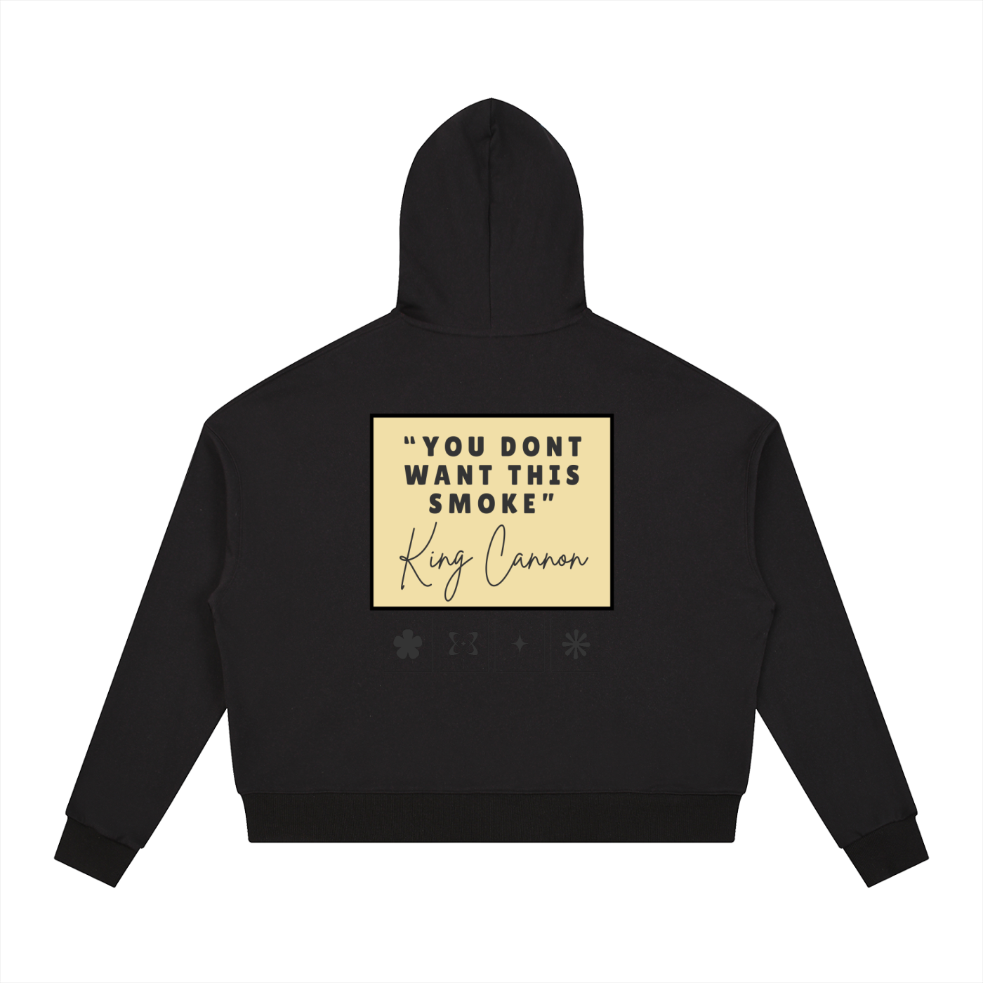 King Cannon "You Don't Want This Smoke" Contrast Drawstring Hoodie