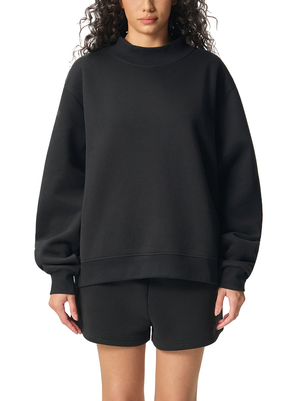 King Cannon Mountain Climber Essential Fleece Mock-Neck Crew Sweatshirt