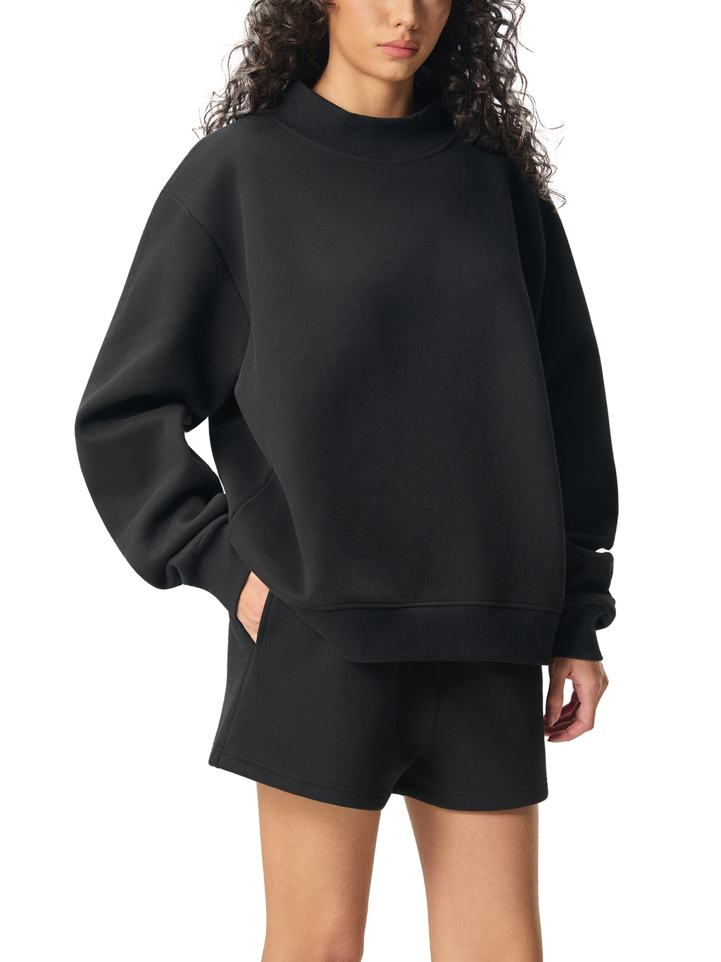 King Cannon Mountain Climber Essential Fleece Mock-Neck Crew Sweatshirt